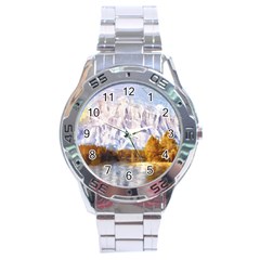 Painting Paint Landscape Nature Stainless Steel Analogue Watch by Pakrebo