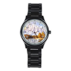 Painting Paint Landscape Nature Stainless Steel Round Watch by Pakrebo