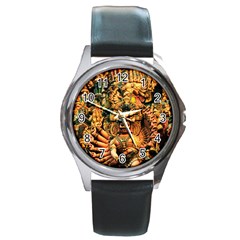 Sculpture Art Temple Tower Round Metal Watch by Pakrebo