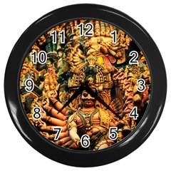 Sculpture Art Temple Tower Wall Clock (black) by Pakrebo