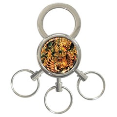 Sculpture Art Temple Tower 3-ring Key Chain by Pakrebo