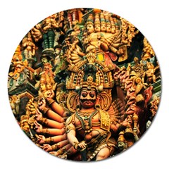 Sculpture Art Temple Tower Magnet 5  (round) by Pakrebo