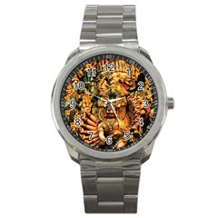 Sculpture Art Temple Tower Sport Metal Watch by Pakrebo