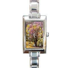 Outdoor Nature Natural Woods Rectangle Italian Charm Watch by Pakrebo