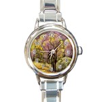 Outdoor Nature Natural Woods Round Italian Charm Watch Front