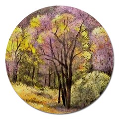 Outdoor Nature Natural Woods Magnet 5  (round) by Pakrebo