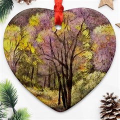 Outdoor Nature Natural Woods Heart Ornament (two Sides) by Pakrebo