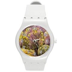 Outdoor Nature Natural Woods Round Plastic Sport Watch (m) by Pakrebo