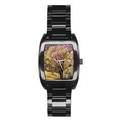 Outdoor Nature Natural Woods Stainless Steel Barrel Watch by Pakrebo