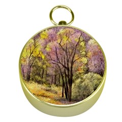 Outdoor Nature Natural Woods Gold Compasses