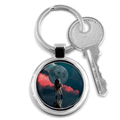 Astronaut Moon Space Planet Key Chain (round) by Pakrebo