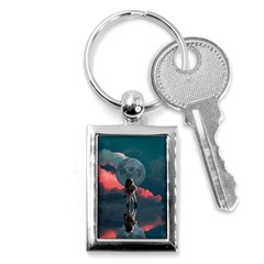 Astronaut Moon Space Planet Key Chain (rectangle) by Pakrebo