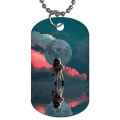 Astronaut Moon Space Planet Dog Tag (one Side) by Pakrebo