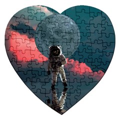 Astronaut Moon Space Planet Jigsaw Puzzle (heart)