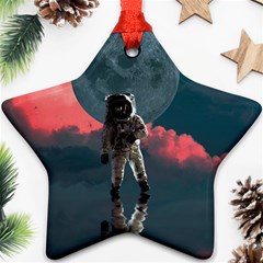 Astronaut Moon Space Planet Star Ornament (two Sides) by Pakrebo