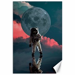 Astronaut Moon Space Planet Canvas 12  X 18  by Pakrebo