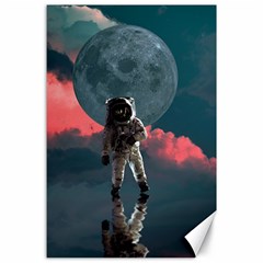 Astronaut Moon Space Planet Canvas 24  X 36  by Pakrebo