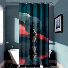 Astronaut Moon Space Planet Shower Curtain 36  X 72  (stall)  by Pakrebo