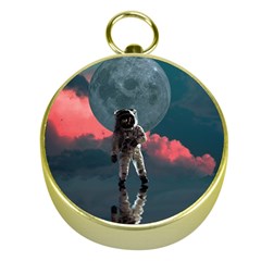 Astronaut Moon Space Planet Gold Compasses