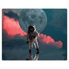 Astronaut Moon Space Planet Double Sided Flano Blanket (medium)  by Pakrebo