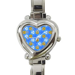 Pattern Sequence Motif Design Plan Flowers Heart Italian Charm Watch by Pakrebo