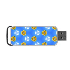 Pattern Sequence Motif Design Plan Flowers Portable Usb Flash (two Sides) by Pakrebo