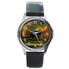 Outdoor Landscape Scenic View Round Metal Watch by Pakrebo