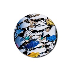 Art Fish Salmon Sydney Metal Rubber Coaster (round)  by Pakrebo