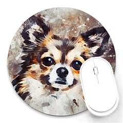 Chihuahua Dog Cute Pets Small Round Mousepads by Pakrebo