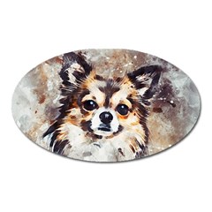 Chihuahua Dog Cute Pets Small Oval Magnet by Pakrebo