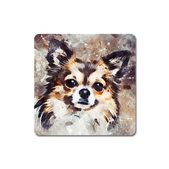 Chihuahua Dog Cute Pets Small Square Magnet by Pakrebo