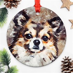 Chihuahua Dog Cute Pets Small Round Ornament (two Sides) by Pakrebo