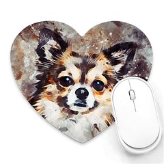 Chihuahua Dog Cute Pets Small Heart Mousepads by Pakrebo