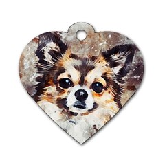 Chihuahua Dog Cute Pets Small Dog Tag Heart (two Sides) by Pakrebo