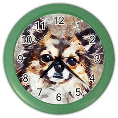 Chihuahua Dog Cute Pets Small Color Wall Clock by Pakrebo