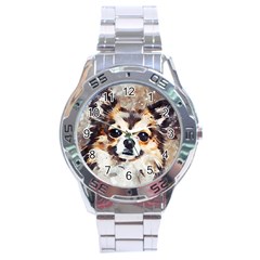 Chihuahua Dog Cute Pets Small Stainless Steel Analogue Watch by Pakrebo