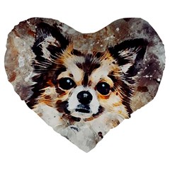 Chihuahua Dog Cute Pets Small Large 19  Premium Heart Shape Cushions by Pakrebo