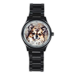 Chihuahua Dog Cute Pets Small Stainless Steel Round Watch by Pakrebo