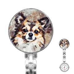 Chihuahua Dog Cute Pets Small Stainless Steel Nurses Watch by Pakrebo