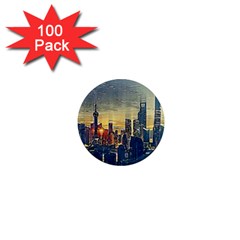 City Metro Pole Buildings 1  Mini Magnets (100 Pack)  by Pakrebo