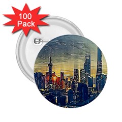 City Metro Pole Buildings 2 25  Buttons (100 Pack)  by Pakrebo