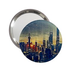 City Metro Pole Buildings 2 25  Handbag Mirrors by Pakrebo