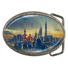 City Metro Pole Buildings Belt Buckles by Pakrebo