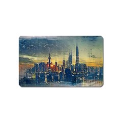 City Metro Pole Buildings Magnet (name Card) by Pakrebo