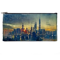 City Metro Pole Buildings Pencil Cases by Pakrebo