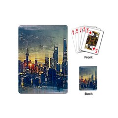 City Metro Pole Buildings Playing Cards (mini) by Pakrebo