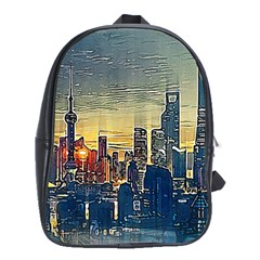 City Metro Pole Buildings School Bag (xl) by Pakrebo