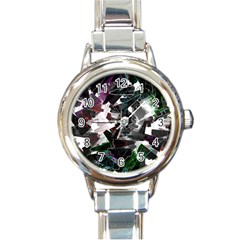 Abstract Background Science Fiction Round Italian Charm Watch by Pakrebo