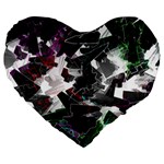 Abstract Background Science Fiction Large 19  Premium Heart Shape Cushions Front