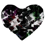 Abstract Background Science Fiction Large 19  Premium Heart Shape Cushions Back